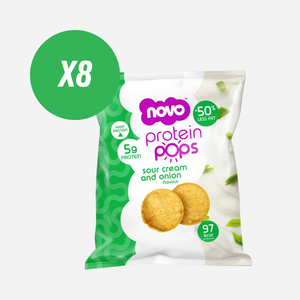 Novo Sour Cream & Onion Protein Pops 23g - Case of 8 [Best Before: 15/01/2026]