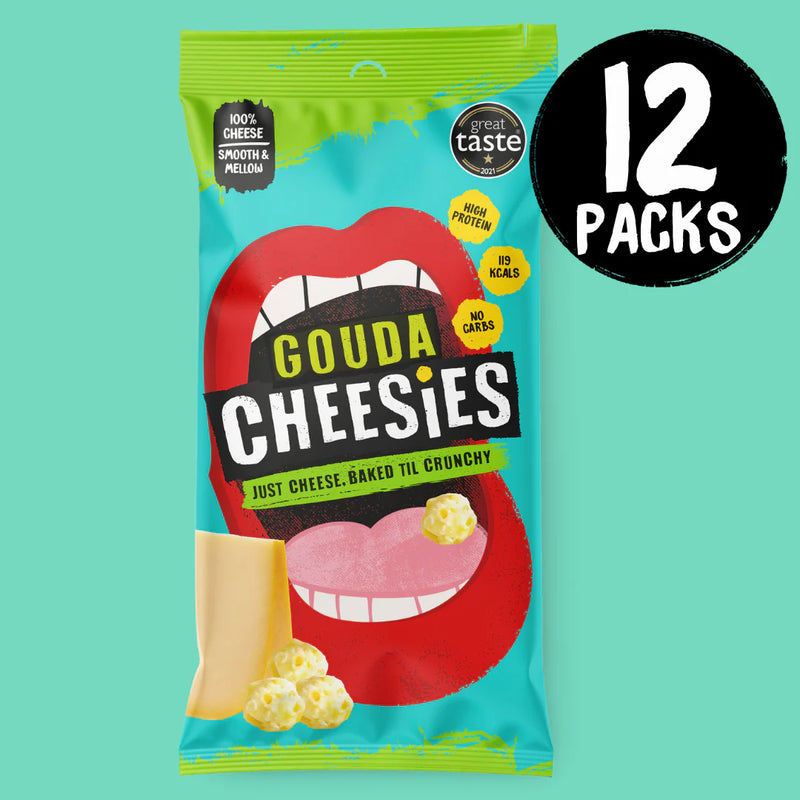 The Curators Gouda Cheesies 20g - Case of 12 [Best Before: 30/01/2026]