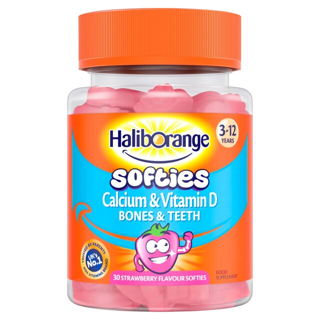 Haliborange Kid's (3-12 yrs) Softies Calcium & Vitamin D Strawberry Gummies (30 gummies)