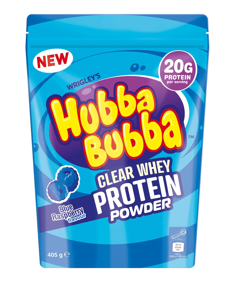 Hubba Bubba Blue Raspberry flavour Clear Whey Protein Powder 405g