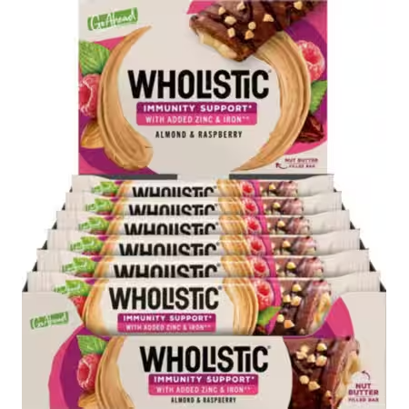 Go Ahead Wholistic Almond & Raspberry Nut Butter Filled Snack bar 40g - Case of 12