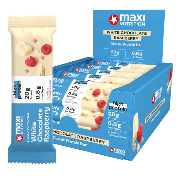 MaxiNutrition White Chocolate Raspberry Flavour High Protein Bars 40g - Case of 16