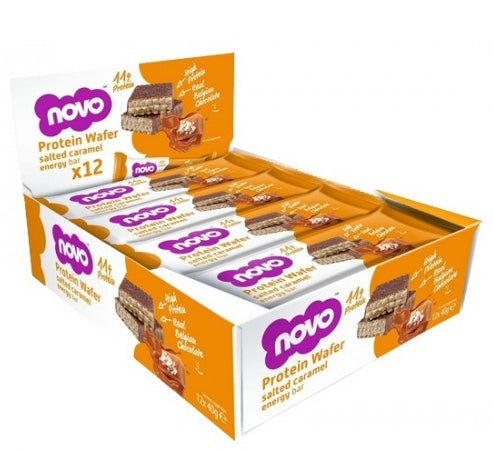 Novo Salted Caramel High Protein Wafers 40g - Case of 12 [Best Before: 31/12/2025]