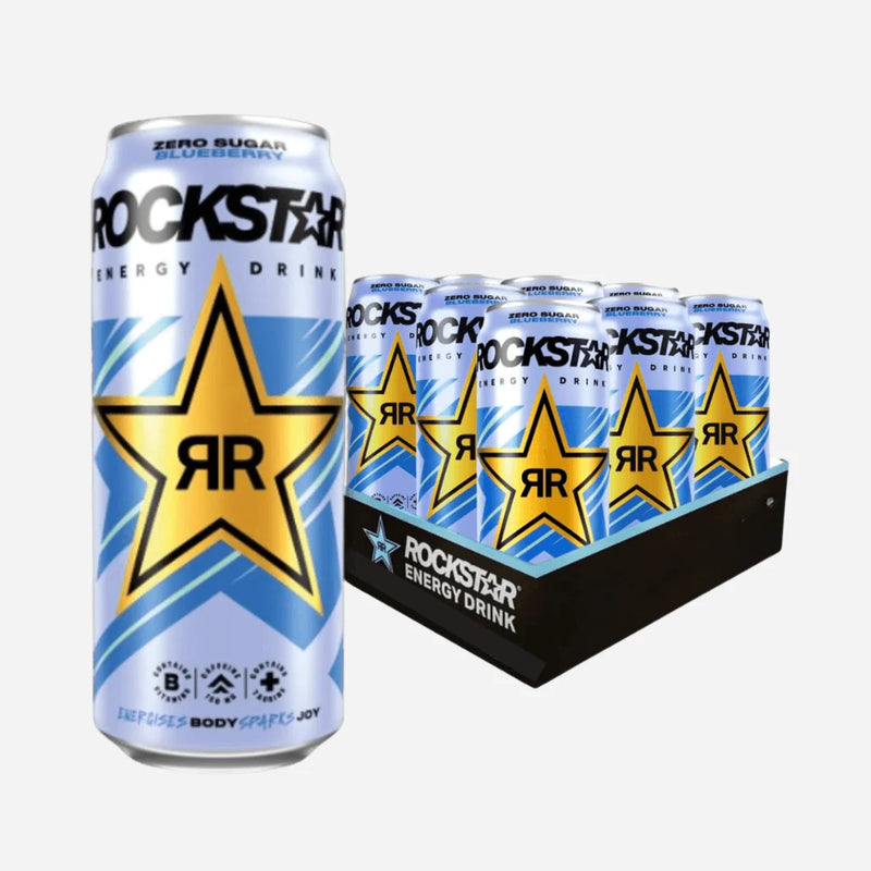 Rockstar Energy Zero Blueberry Flavour Energy Drink 250ml - Case of 12 [Best Before: 31/05/2025]