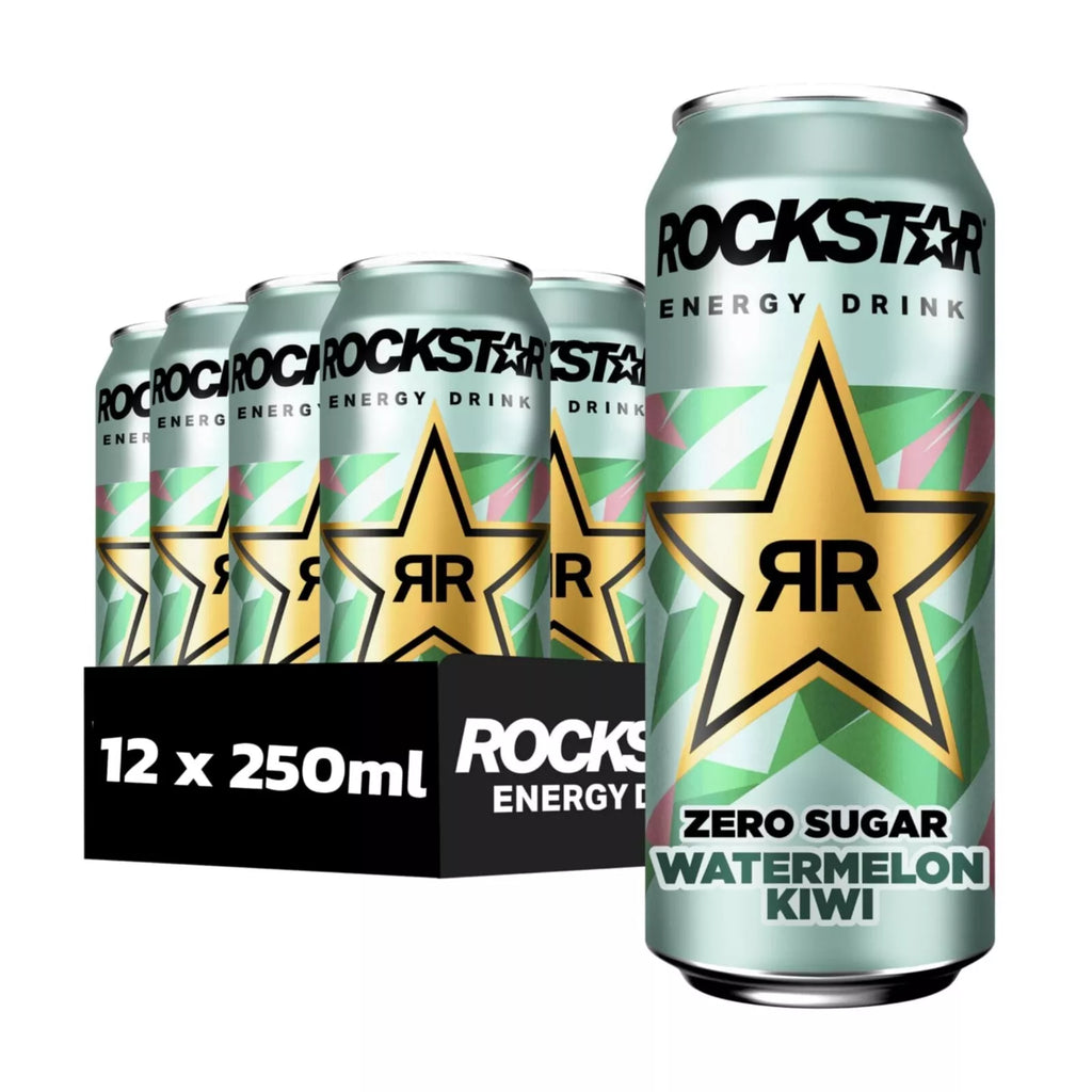 Rockstar Energy Watermelon & Kiwi Flavour Energy Drink Case 12 [Best Before 31 05 2025]