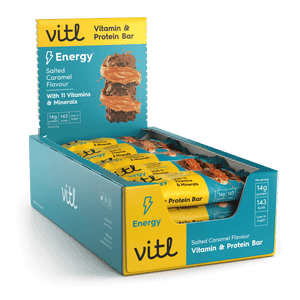 Vitl Salted Caramel flavour Vitamin & Protein Bar 40g - Case Of 15