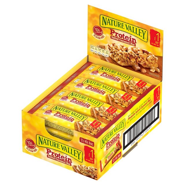 Nature Valley Salted Caramel Nut Flavour Protein Bar 40g - Case of 12 [Best Before: 12/07/2025]