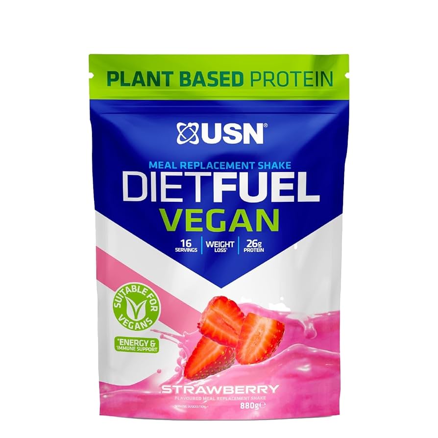 Diet Fuel Vegan Strawberry Meal Replacement High Protein Powder [Best Before 01 03 2026]