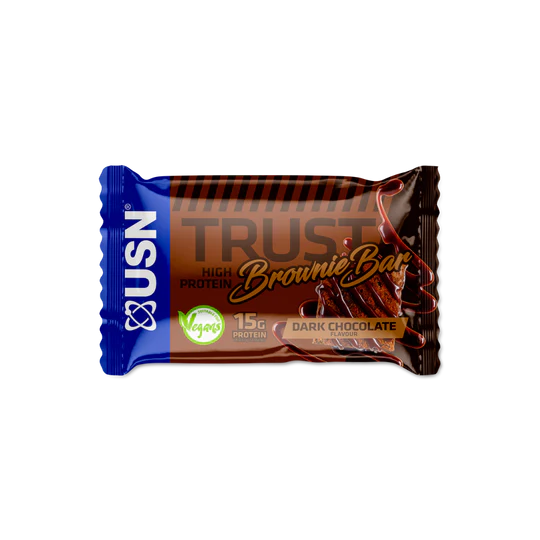 USN Trust Vegan Brownie Dark Chocolate Brownie Bar 60g - Case of 12 [Best Before: 29/07/2026]