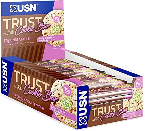 USN Trust White Chocolate Raspberry Cookie Bar 60g - Case of 12 [Best Before: 20/01/2025]