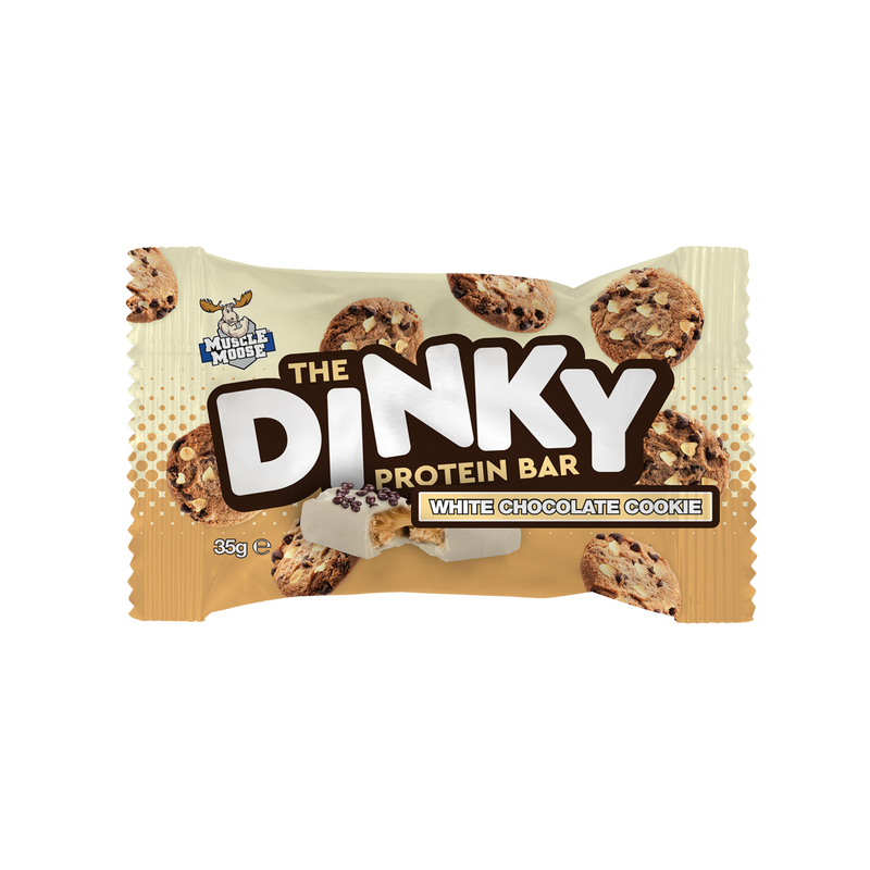 Muscle Moose The Dinky Protein Bar White Chocolate Cookie Flavour Bar 35g - Case of 12 [Best Before: 19/08/2025]