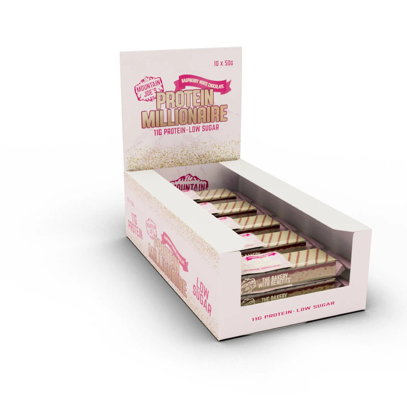 Mountain Joe's White Chocolate Raspberry Protein Millionaire 50g - Case of 10