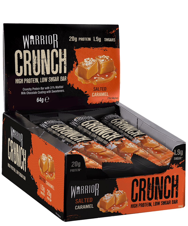 Warrior Crunch Salted Caramel flavour Protein Bar 64g - Case of 12 [Best Before: 31/07/2025]