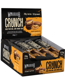 Warrior Crunch Dark Chocolate Peanut Butter flavour Protein Bar 64g - Case of 12