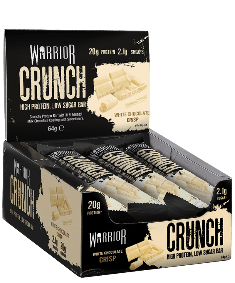 Warrior Crunch White Chocolate Crisp flavour Protein Bar 64g - Case of 12 [Best Before: 31/07/2025]