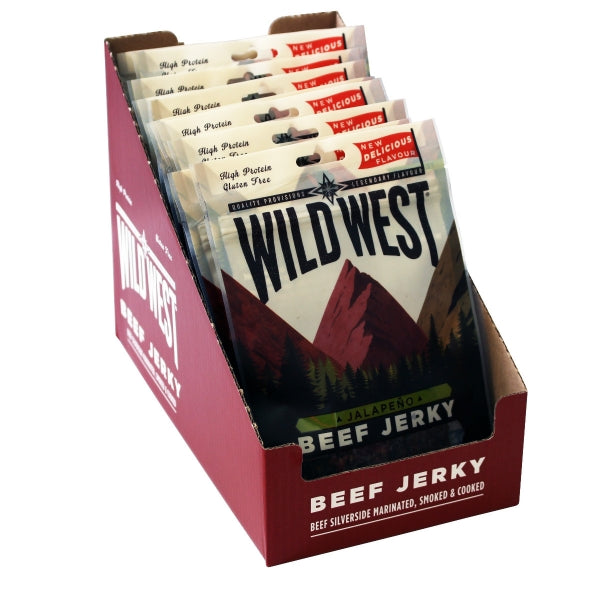 Wild West Jalapeno Flavour Beef Jerky 25g - Case of 16